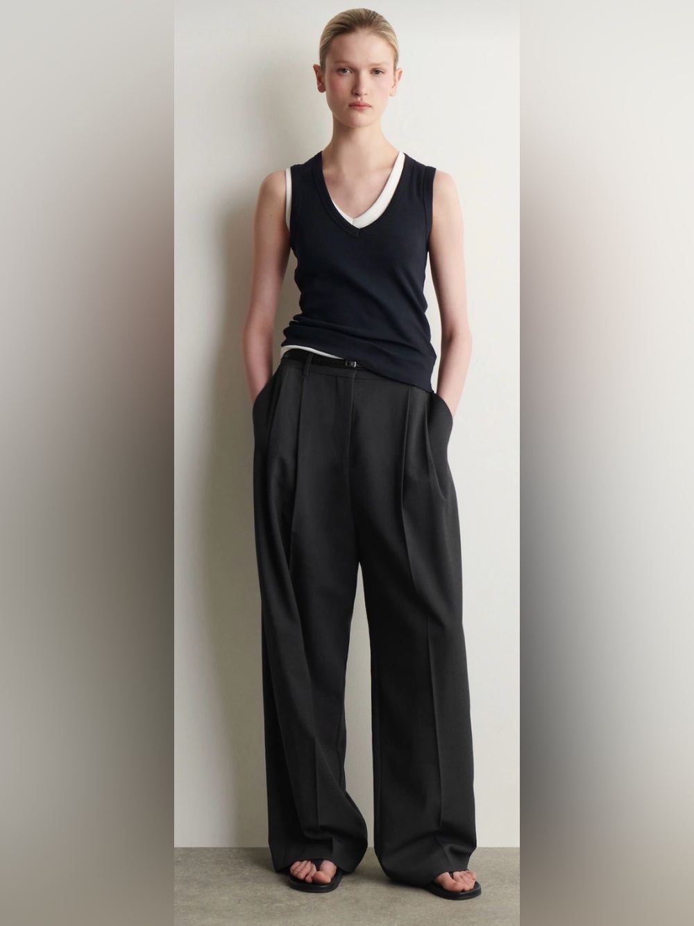 COS Relaxed Twill Wide-Leg Pant